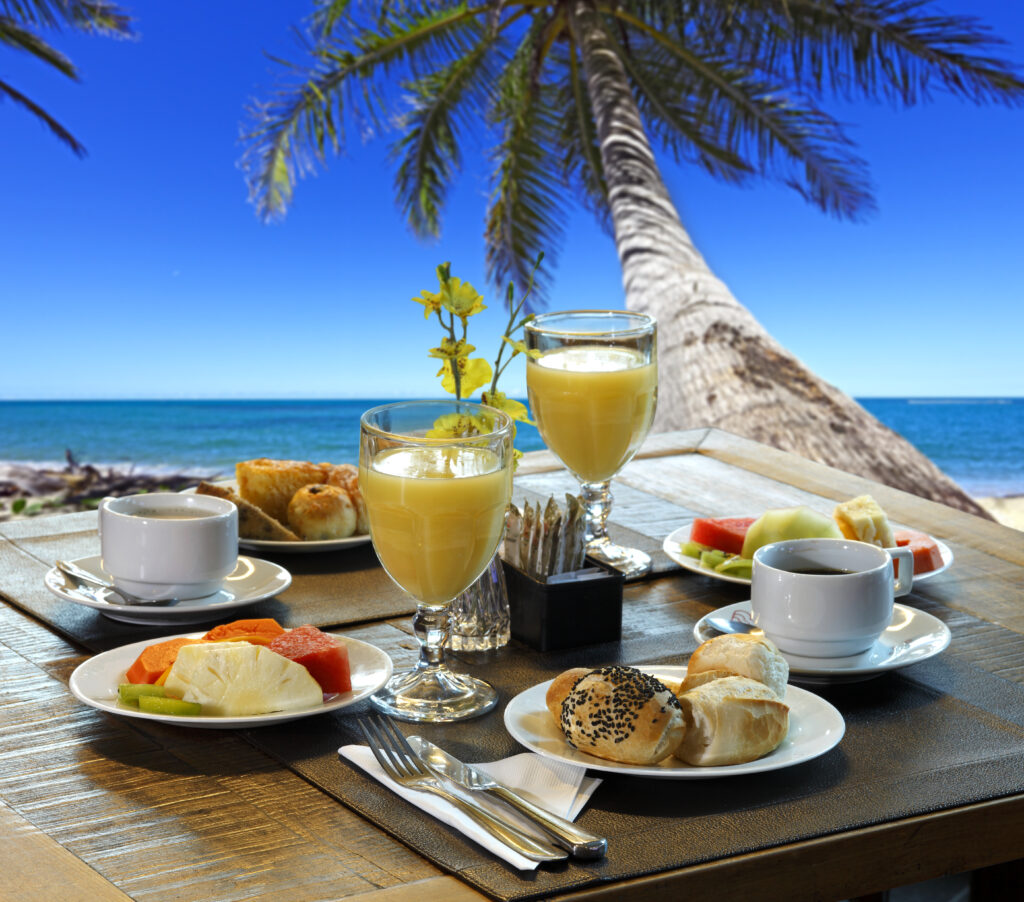 Breakfast near the beach
